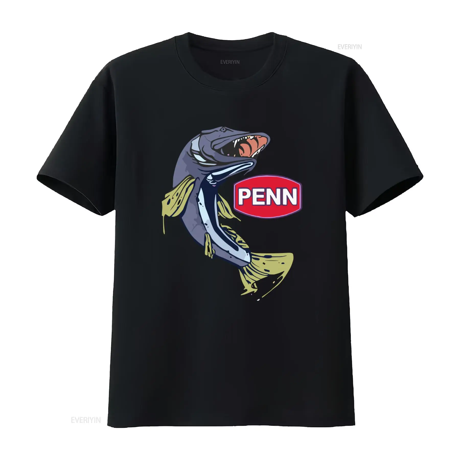 Fishing Equipment Logos - Футболка мужская черная с логотипом компании