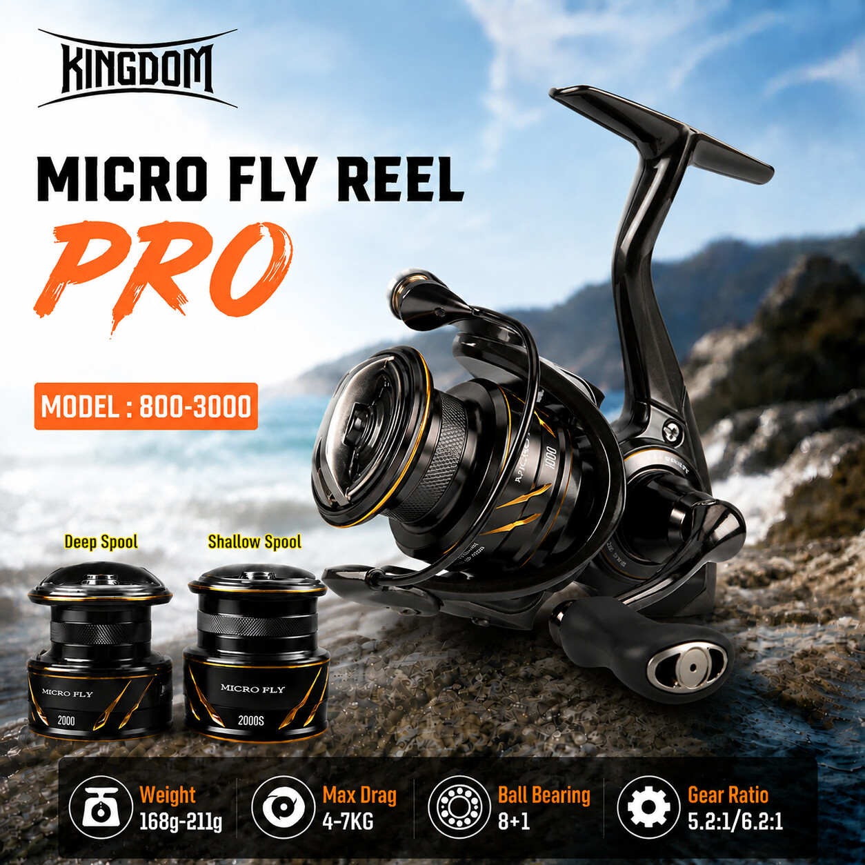 Shimano Reel Stradic - Рыболовная спиннинговая катушка Kingdom Micro Fly